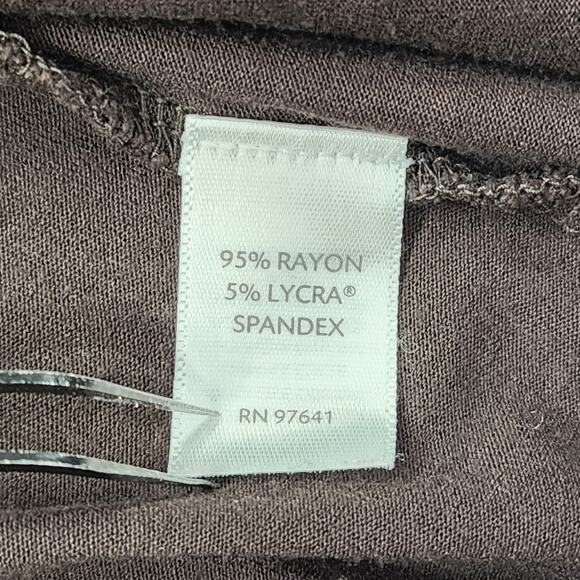 J.Jill Sweater Womens L PETITE Brown Stretch Long Sleeve Drape Front Cardigan - Picture 4 of 9